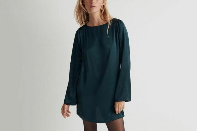 Saténové minišaty Nordstrom Madewell s dlouhým rukávem