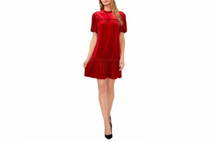 Šaty Nordstrom Cece Ruffle Detail Velvet Shift