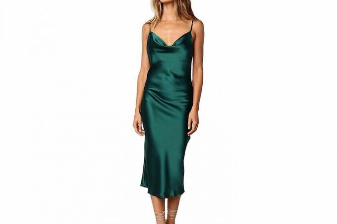 Amazon Xxxiticat dámské saténové šaty se špagetovým popruhem bez rukávů