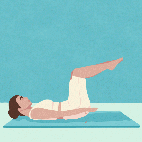 Začátečník Pilates The Hundred cvičení ilustrace